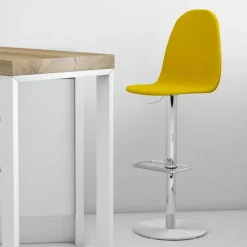 Play Tabouret réglable en hauteur tissu et pied métal