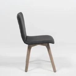 Plaza diamant Chaise de séjour scandinave matelassée en synthétique et bois