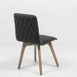 Plaza diamant Chaise de séjour scandinave matelassée en synthétique et bois