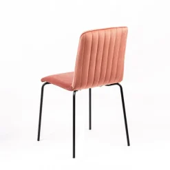 Plaza line Chaise moderne avec dos matelassé en tissu et pieds en métal