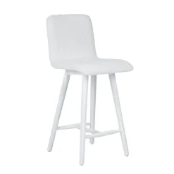 Plaza Tabouret snack scandinave en tissu et pieds coniques en bois