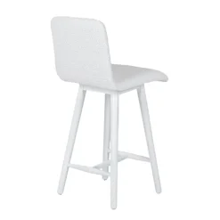 Plaza Tabouret snack scandinave en tissu et pieds coniques en bois