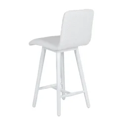 Plaza Tabouret snack scandinave en tissu et pieds coniques en bois