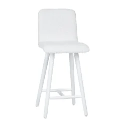 Plaza Tabouret snack scandinave en tissu et pieds coniques en bois