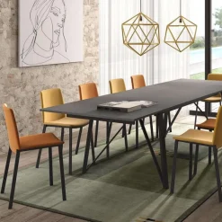 Primera Chaise belge moderne rembourrée en simili avec pieds en métal