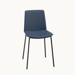 Primera Chaise belge moderne rembourrée en simili avec pieds en métal