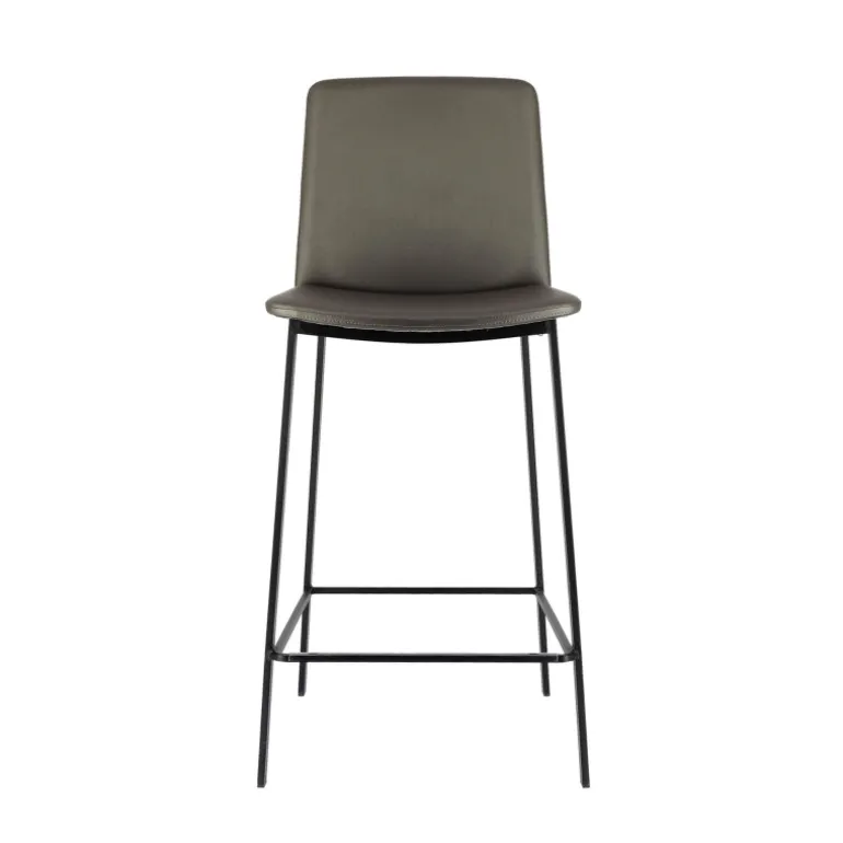 Primera Tabouret snack belge rembourré en simili et pieds en métal