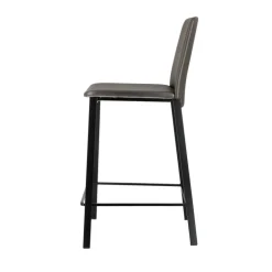 Primera Tabouret snack belge rembourré en simili et pieds en métal