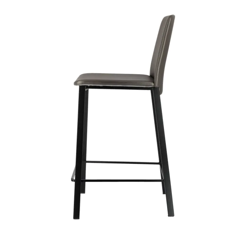 Primera Tabouret snack belge rembourré en simili et pieds en métal