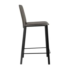 Primera Tabouret snack belge rembourré en simili et pieds en métal