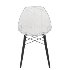 Prisma Chaise scandinave transparente avec pieds en bois
