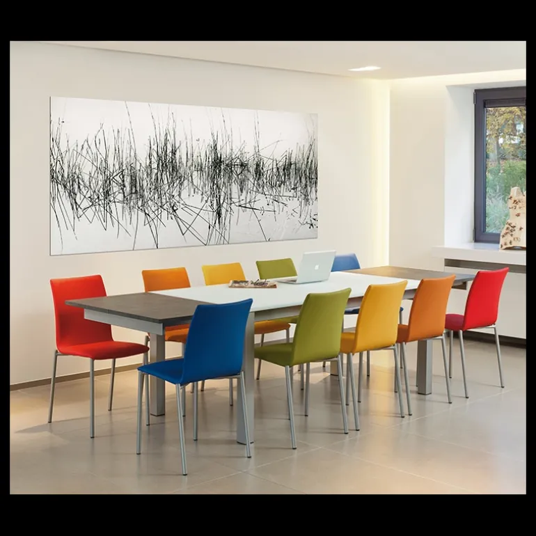 Pro'G Chaise moderne en métal et simili