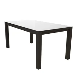 Quadra Table moderne en verre extensible