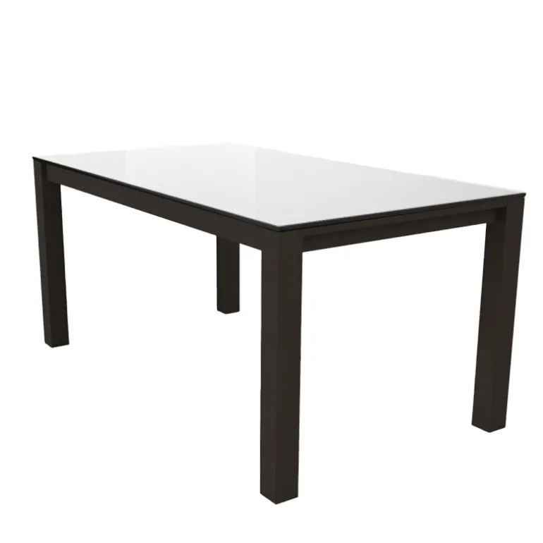Quadra Table moderne en verre extensible