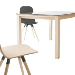 Quadra Table moderne en verre extensible