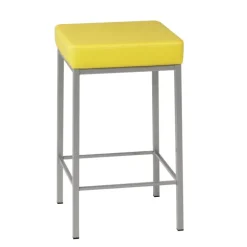 Quadra Tabouret snack en simili et métal sans dossier