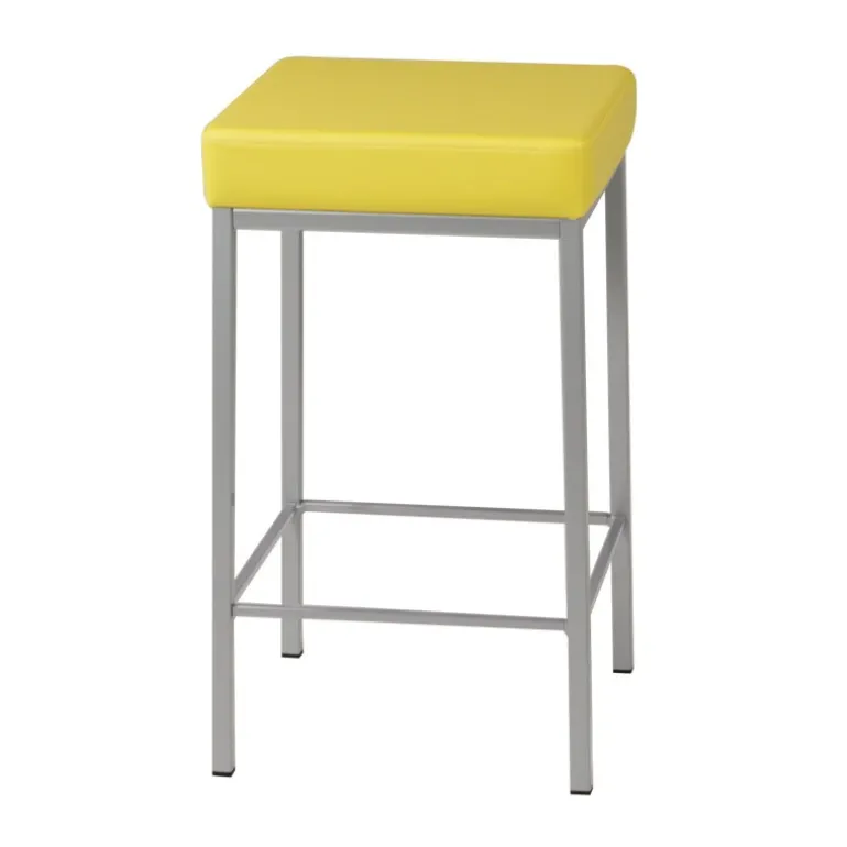 Quadra Tabouret snack en simili et métal sans dossier