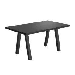 Queen Table de salle à manger rectangulaire moderne avec pieds en métal