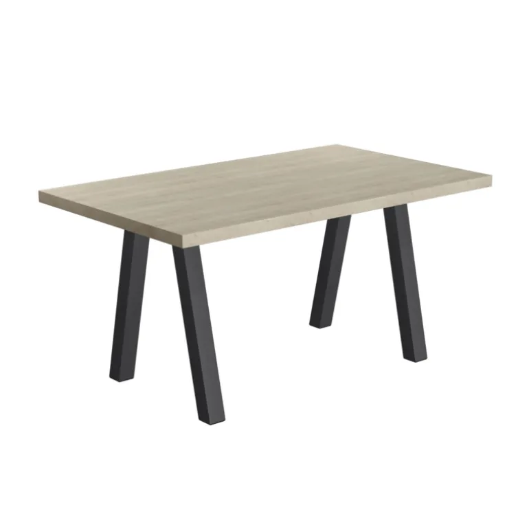 Queen Table de salle à manger rectangulaire moderne avec pieds en métal