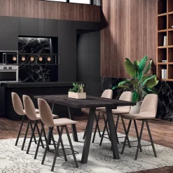 Queen Table snack rectangulaire en stratifié et métal