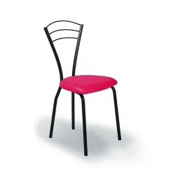 Rebecca Chaise contemporaine française en métal avec assise rembourrée