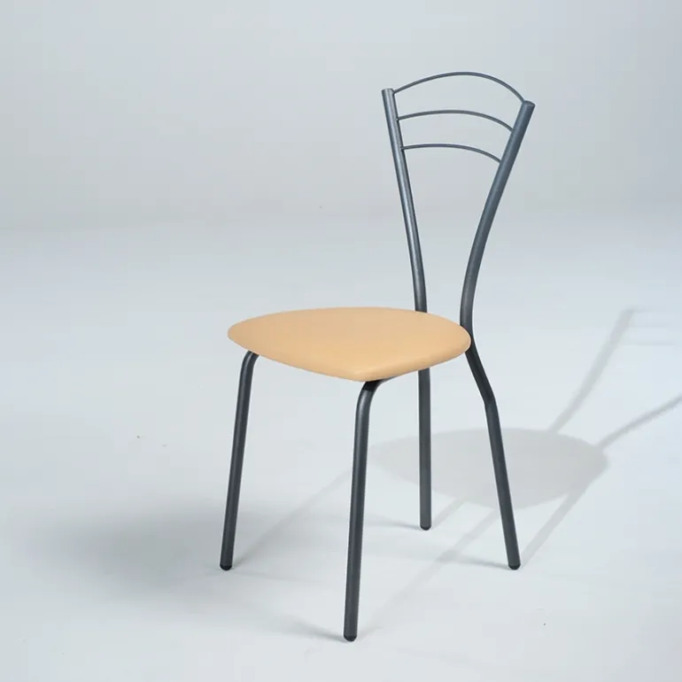 Rebecca Chaise contemporaine française en métal avec assise rembourrée