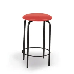 Rebecca Tabouret haut sans dossier avec pieds en métal fabriqué en France
