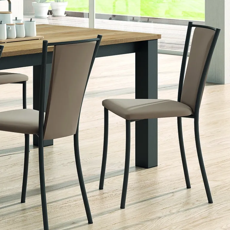 Reina Chaise de cuisine contemporaine en métal et simili