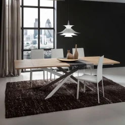 Renzo Table de salle à manger design extensible en stratifié