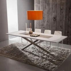 Renzo Table de salle à manger design extensible en fenix