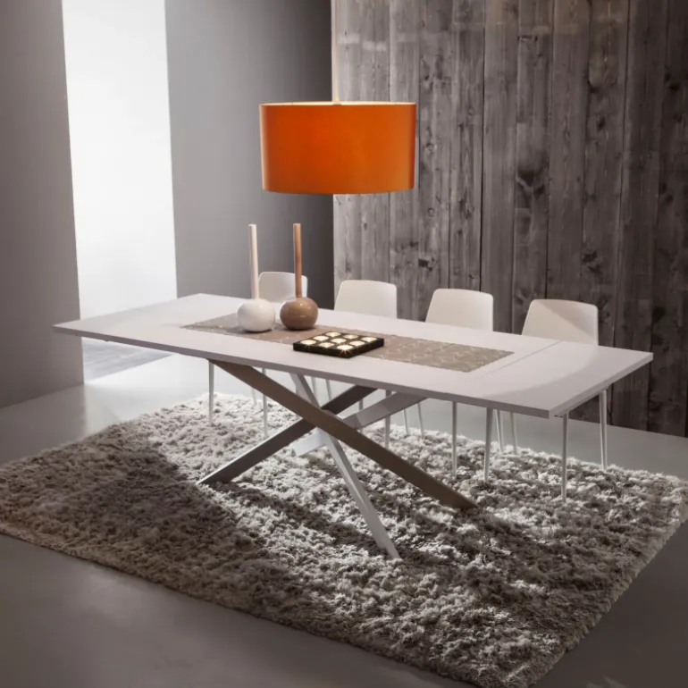 Renzo Table de salle à manger design extensible en fenix