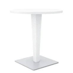 Riva Table de jardin ronde en résine tressée et plateau werzalit