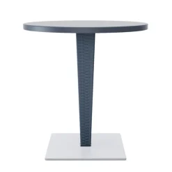Riva Table de jardin ronde en résine tressée et plateau werzalit
