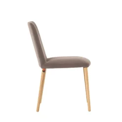 Rob C01 Mobitec® Chaise moderne en tissu rembourrée avec pieds en bois massif
