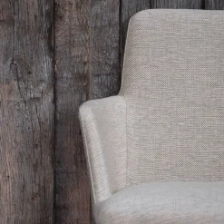 Rob C02 Mobitec® Fauteuil de salle à manger cocooning en tissu et pieds bois