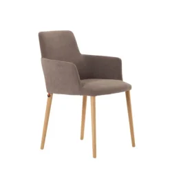 Rob C02 Mobitec® Fauteuil de salle à manger cocooning en tissu et pieds bois