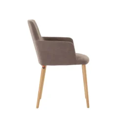 Rob C02 Mobitec® Fauteuil de salle à manger cocooning en tissu et pieds bois