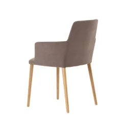 Rob C02 Mobitec® Fauteuil de salle à manger cocooning en tissu et pieds bois
