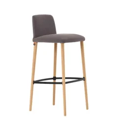 Rob C06 Mobitec® Tabouret de bar en tissu et pieds bois massif