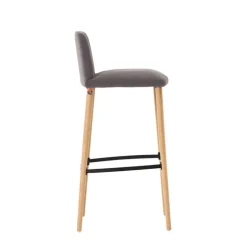 Rob C06 Mobitec® Tabouret de bar en tissu et pieds bois massif