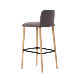 Rob C06 Mobitec® Tabouret de bar en tissu et pieds bois massif