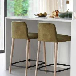 Rob C05 Mobitec® Tabouret snack en tissu et bois massif