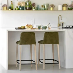 Rob C05 Mobitec® Tabouret snack en tissu et bois massif