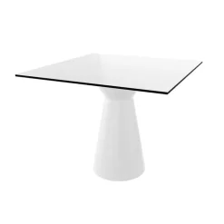 Roller H74 Table carrée design italien à pied central