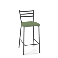 Romy Tabouret snack en tissu et dossier en métal