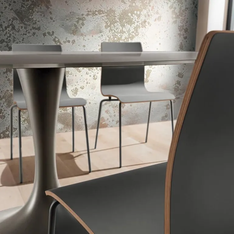 Ruud Table design ovale en verre pied tulipe