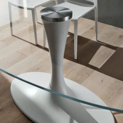 Ruud Table design ovale en verre pied tulipe