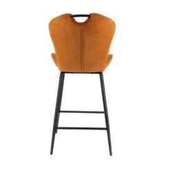 SachaTabouret snack en tissu pivotant avec poignée et pieds en métal