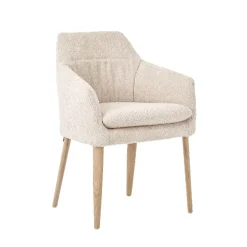 Saga Mobitec® Fauteuil confortable en tissu et pieds en bois
