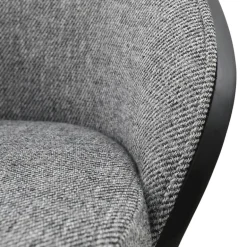 SandroTabouret snack bimatière en tissu avec dossier bois et pieds en métal